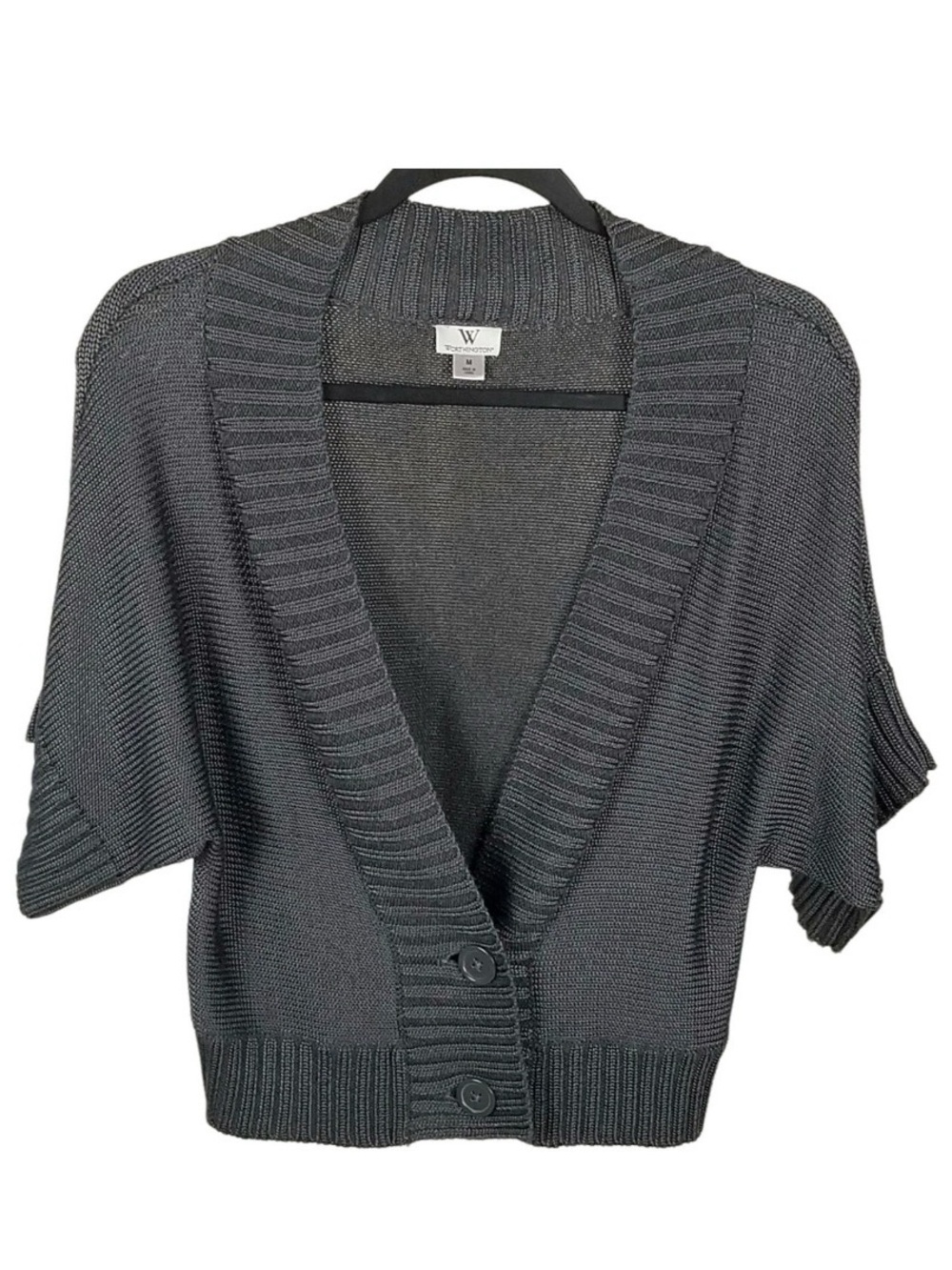 Women’s Worthington Charcoal Gray V-Neck Cardigan Sweater, Size Large